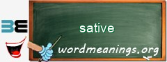 WordMeaning blackboard for sative